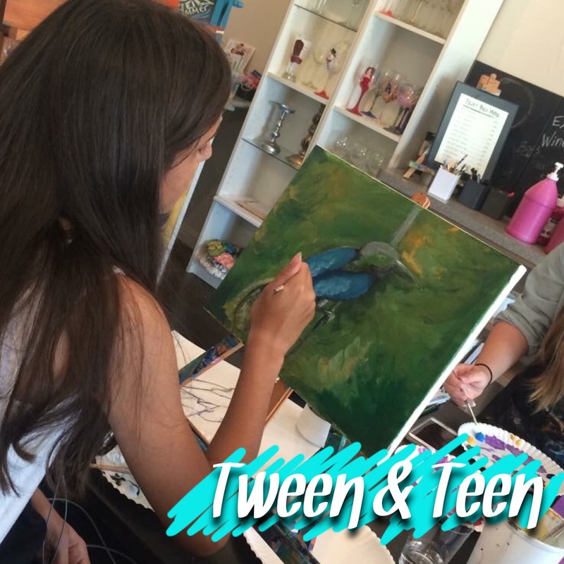 Tween art, teen art, studio night, art class